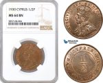 AF312, Cyprus, George V, 1/2 Piastre 1930, London, NGC MS64BN