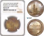 AF323, France, Bronze Medal 1810 Dated, Napoleon & Marie-Louise, Bram-949, Strasbourg, NGC MS65+BN, Pop 1/0