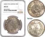 AF334, Japan, Meiji, Yen Yr. 45 (1912) Silver, NGC MS64