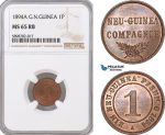 AF387, German New Guinea, 1 Pfennig 1894-A, Berlin, NGC MS65