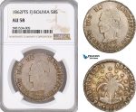 AF426, Bolivia, 8 Soles 1862 PTS FJ, Potosi, Silver, NGC AU58
