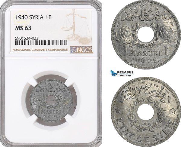 AF457, Syria, 1 Piastre 1940, NGC MS63