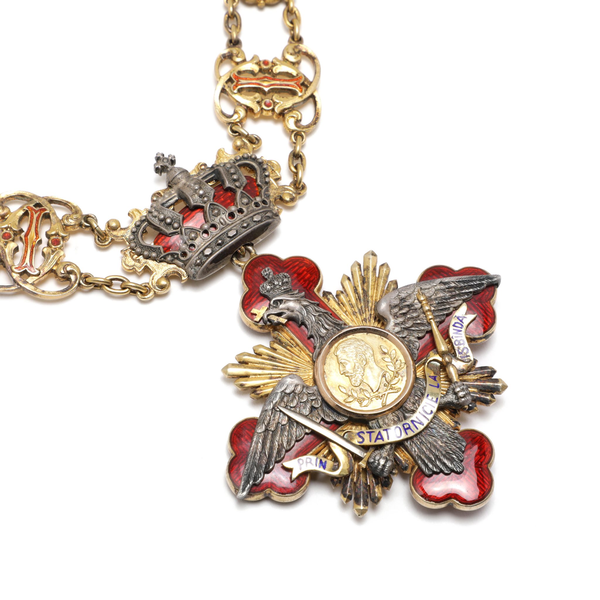 AF460, Romania, Order of Carol I, Collar, by Paul Telge, Original! Extremely Rare!