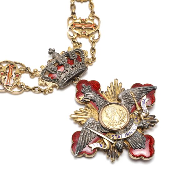 AF460, Romania, Order of Carol I, Collar, by Paul Telge, Original! Extremely Rare!