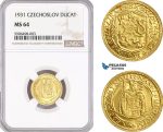 AF466, Czechoslovakia, Ducat 1931, Kremnica, Gold, NGC MS64