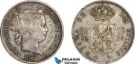 AF526, Philippines, Spanish Administration, Isabel II, 20 Centimos 1868, Silver, Toned AU