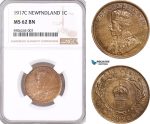 AF555, Canada, Newfoundland, George V, 1 Cent 1917-C, NGC MS62BN
