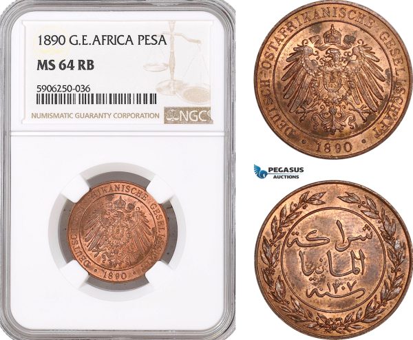 AF680, German East Africa, Pesa 1890, NGC MS64RB