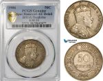 AF691, British Honduras, Edward VII, 50 Cents 1906, Silver, PCGS AU Det.