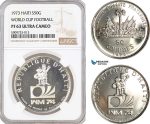 AF760, Haiti, 50 Gourdes 1973, Silver, World Cup Football, NGC PF63UC
