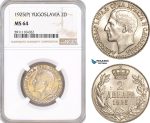 AF827, Yugoslavia, Alexander I, 2 Dinara 1925 (P), NGC MS64
