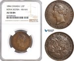 AF858, Canada, Nova Scotia, Victoria, 1/2 Penny Token 1856, NS-5A1, NGC AU58BN