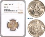 AF869, Cuba, 5 Centavos 1946, NGC MS65