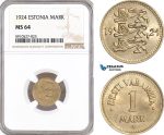 AF881, Estonia, 1 Mark 1924, NGC MS64