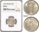 AF883, Estonia, 5 Marka 1922, NGC MS64