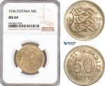 AF888, Estonia, 50 Senti 1936, NGC MS64