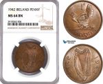 AF912, Ireland, 1 Penny 1942, NGC MS64BN