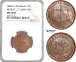 AF933, Mombasa, Pice 1888 C/M "Medium Letters Reverse" NGC MS63BN