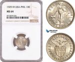AF981, Philippines (US Administration) 10 Centavos 1929-M, Silver, NGC MS64