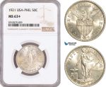 AF986, Philippines (US Administration) 50 Centavos 1921, Silver, NGC MS63+