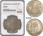 AG035, Central American Republic, Guatemala, 8 Reales 1837 NG M, Nueva Guatemala, Silver, NGC AU58