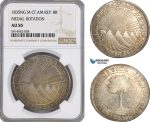 AG036, Central American Republic, Guatemala, 8 Reales 1835 NG M, Nueva Guatemala, Medal Rotation, Silver, NGC AU50