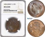 AG059, Jersey, Victoria, 1/12 Shilling 1894, NGC MS64BN