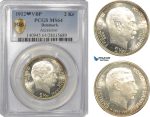 AG171-R, Denmark, Christian X, 2 Kroner 1912 VBP, Copenhagen, Silver, PCGS MS64