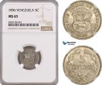 AG204-R, Venezuela, 5 Centimos 1896, NGC MS65