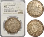 AG233, Guatemala, 1/2 Real 1894, C/S on Peru Sol 1892 TF/BF, Silver, NGC MS62