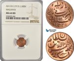 AG243, Maldives, Muhammad Shamsuddeen III, 1 Larin AH1331/1913, NGC MS64RD
