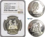 AG360, Cook Islands, Elizabeth II, 10 Dollars 1978, Silver, Coronation Jubilee, NGC PF68 Ultra Cameo, Pop 2/1