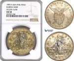 AG424, Philippines (US Administration) Peso 1905-S, San Francisco, Silver, Curved Serif Allen-16-06, NGC AU58