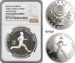 AG434, South Korea, 10000 Won 1988, Seoul Olympic Games, Marathon, Silver, NGC PF66 Ultra Cameo