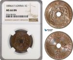 AG493, French Indo-China, 1 Centime 1896-A, Paris, NGC MS66BN, Pop 1/0