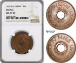 AG525, Palestine, 10 Mils 1942, Bronze, London, NGC MS65BN