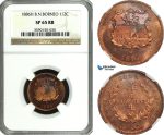 AG569, British North Borneo, 1/2 Cent 1886-H, Heaton, NGC SP65BN