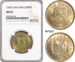 AG575, Finland, 200 Markkaa 1958-S, Helsinki, NGC MS62, Pop 1/1