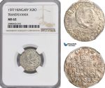 AG633, Transylvania, Sigismund Bathori, 3 Groschen 1597, Silver, NGC MS62