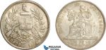 AG657, Guatemala, Peso 1896, Silver, Cleaned UNC