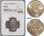 AG718, British West Africa, George VI, 1 Shilling 1952, NGC MS63