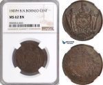 AG786, British North Borneo, 1 Cent 1907-H, Heaton, NGC MS62BN