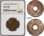 AG829, Palestine, 10 Mils 1943, London, NGC MS65BN