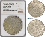 AG845, Spanish Netherlands, Tournai, Albert & Isabella, Patagon 1612-21, Silver, Dav-4438, NGC UNC Det.