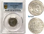 AG971, Latvia, Sigismund III. of Poland, 3 Groschen (Trojak) 1595, Riga Mint, Silver, PCGS MS63