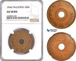 AG983, Palestine, 20 Mils 1944, London Mint, KM# 5a, NGC AU58BN