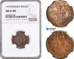 AG986, Ragusa, 1 Soldo 1770, KM# 6, NGC MS61BN, Pop 1/0