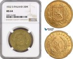 AH300-R, Finland, 20 Markkaa 1932 S, Helsinki Mint, NGC MS64, Top Pop!