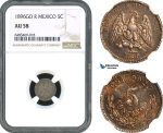 AH420, Mexico, 5 Centavos 1896 Go R, Guanajuato City Mint, Silver, NGC AU58
