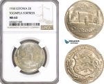 AH51, Estonia, 2 Krooni 1930 "Toompea Fortress" Silver, NGC MS63